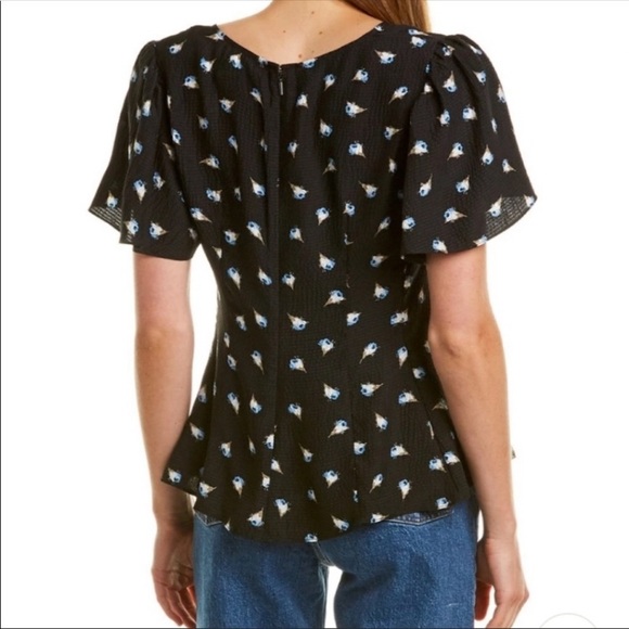 NWT Rebecca Taylor Silk Peplum Top- size 10 - Picture 4 of 6